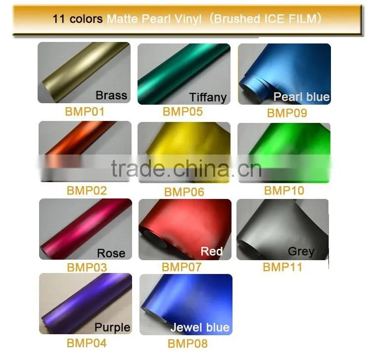 TSAUTOP 1.52*20m 2016 Bubble Free Brushed Matte Pearl Vinyl Brushed Ice Film Red