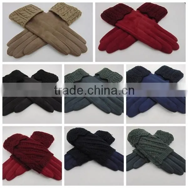 2016 NEW Fashional Cherry Thinsulate Suede motorcycle Gloves For Girls