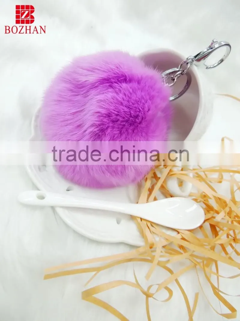 High quality rabbit fur keychain plush keyholder