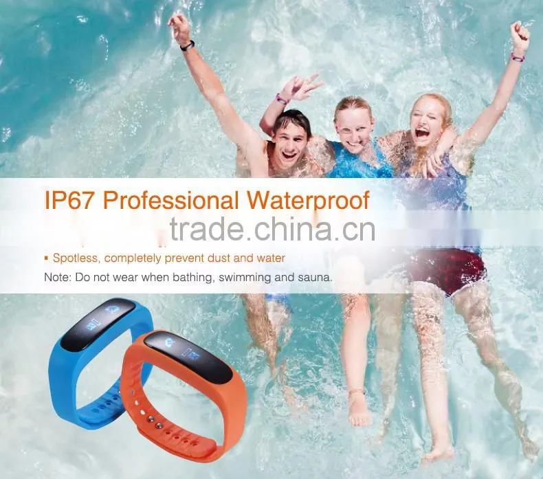 smart sport wristband,smart bracelet E06 bluetooth with OLED Touch Screen Waterproof IP67 bluetooth vibrating bracelet
