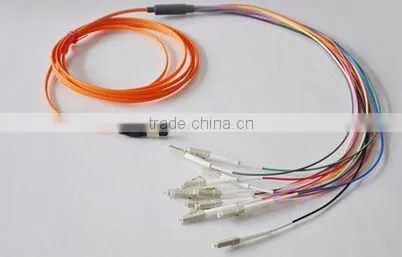 12 cores fun-out type SM mpo-lc fiber optical patch cord