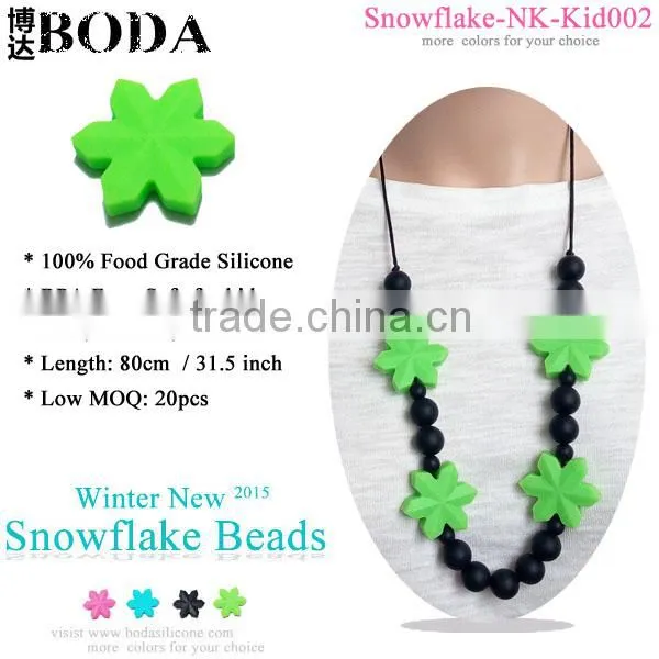ASNZS EN71 BPA free silicone Beaded baby teething necklace