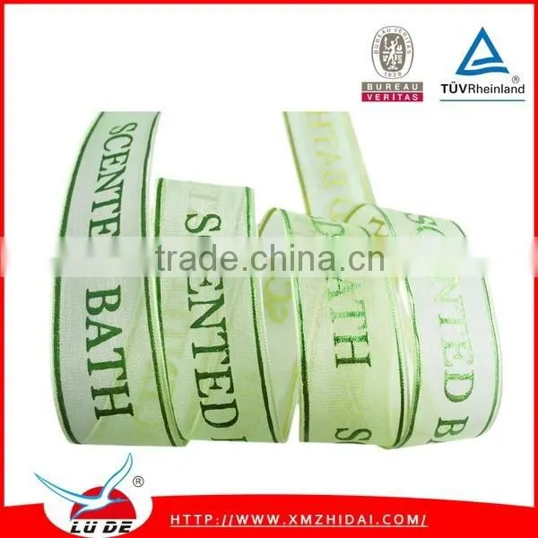 New design gold foil printed organza ribbon
