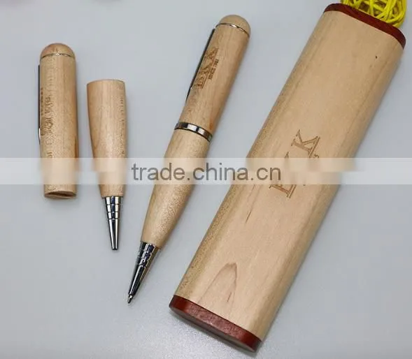 Multifunctional wooden pen shape usb flash drive with costom logo