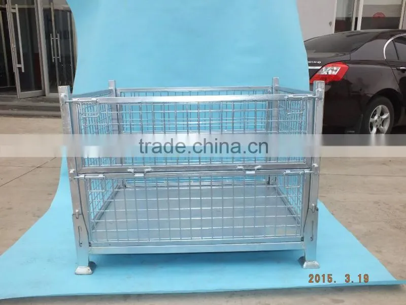 High quality rigid wire and bulk containers with durable casters easy to fold box pallet