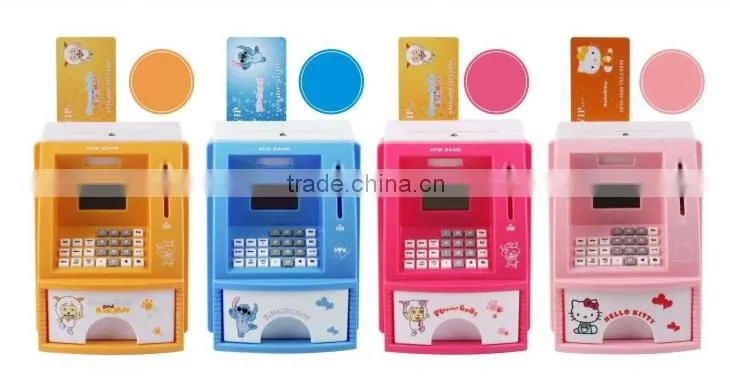 2015 New Product Plastic Lockable ATM Bank Pig Money Box