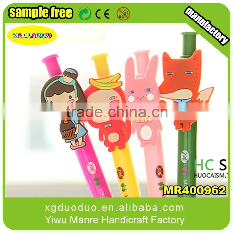 Promotional gift Wholesale Rubber Color PVC 3d Pencil Topper