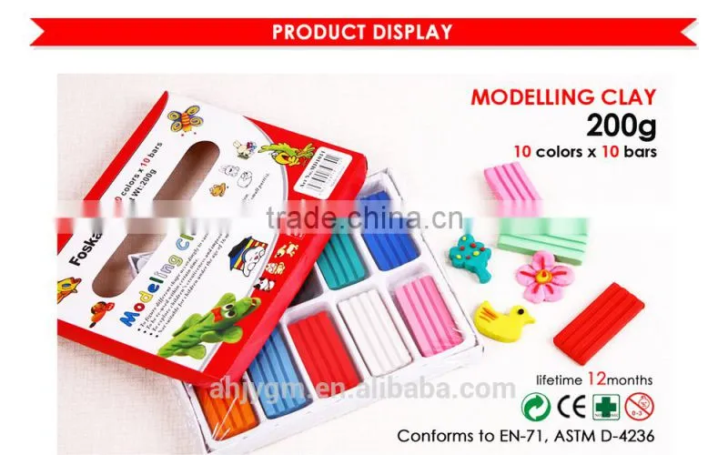 200g 10Colors*10bars Color Plasticine Modelling Clay/kids modeling clay