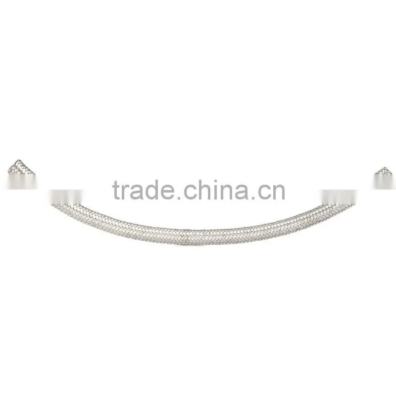 AN4 Stainless Steel Braided Fuel Oil Line Hose Silver 0.3m 12in