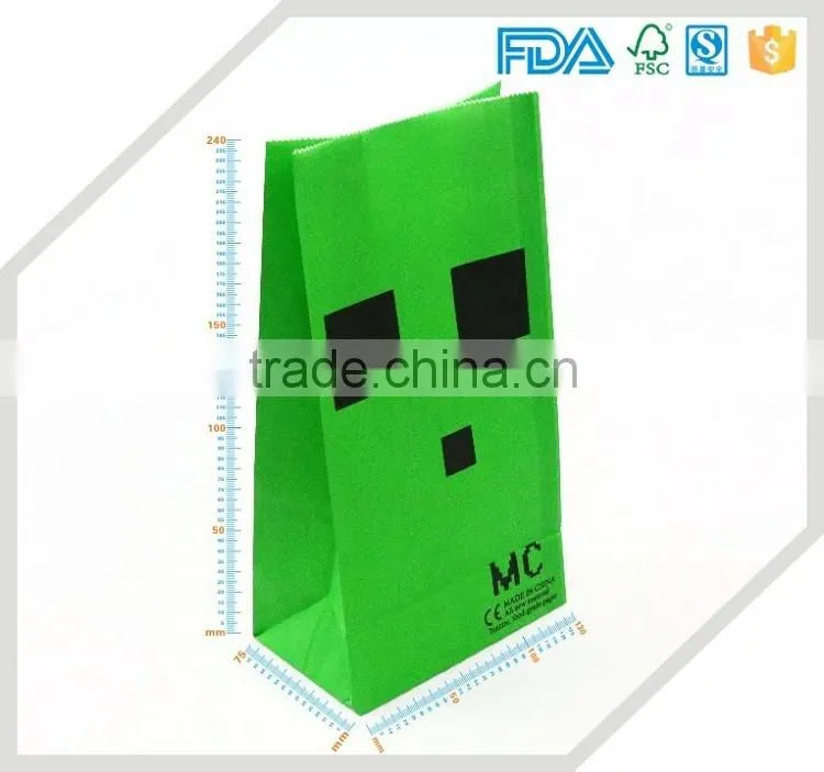food grade kraft paper bag without handle,eco material fruit paper bag