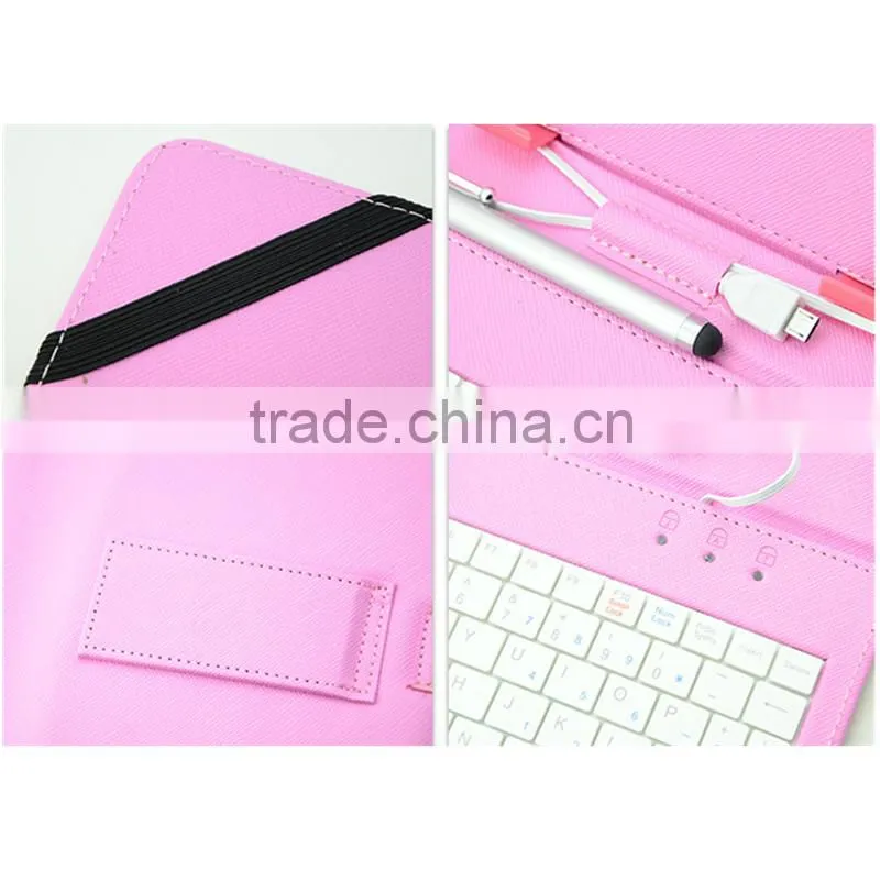 universal pu leather tablet case cover for lenovo thinkpad 8 for huawei with keyboard and elastic band strip