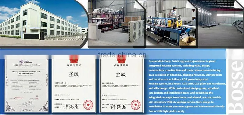 high quality prefab light steel structure/frame/building