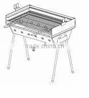 Party Griller Stainless Steel Charcoal Grill spit with motor