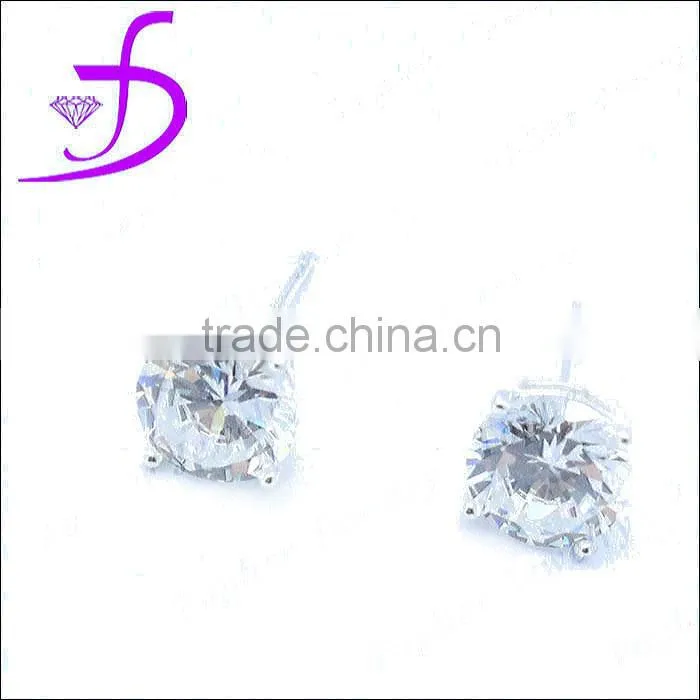 Round shape CZ silver925 stud earring
