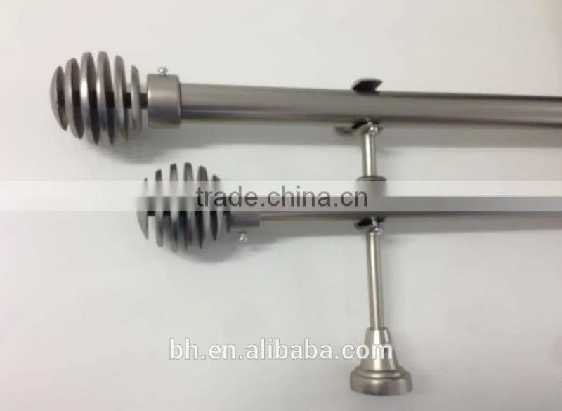 Double Dual Extendable Curtain Rod & Finial Set For Australia Market