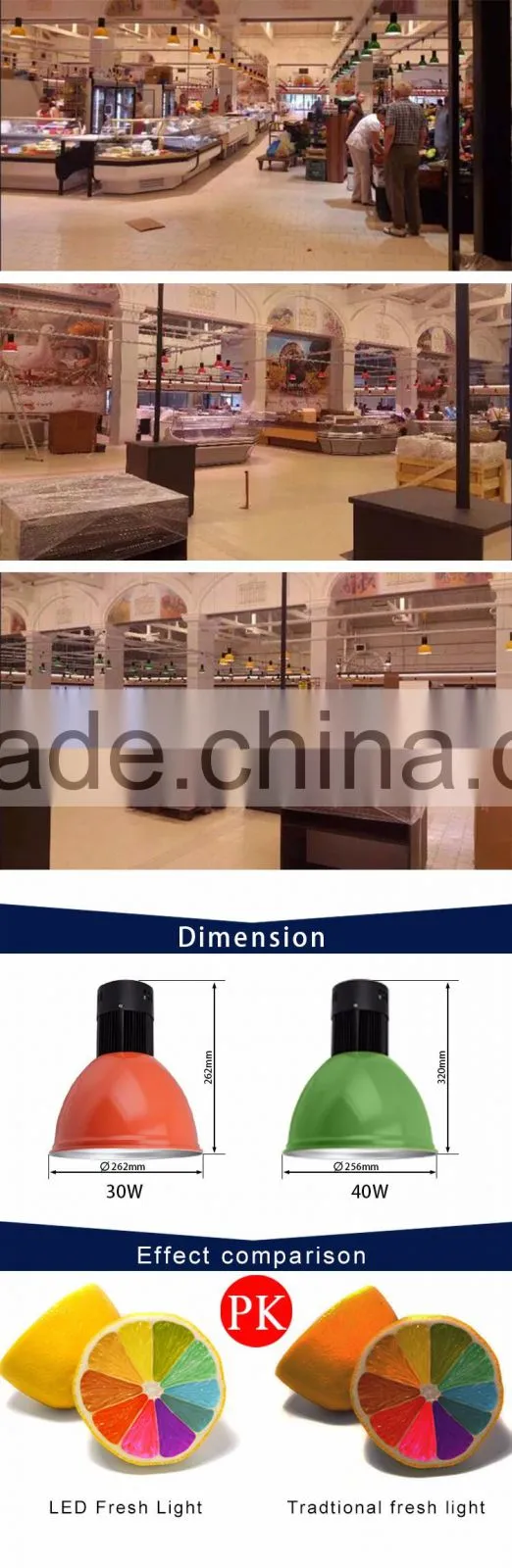 China Alibaba Aluminum fresh meat led lamp
