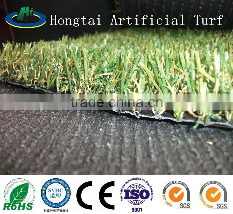 25mm height turf grass for gardens with 4 tones