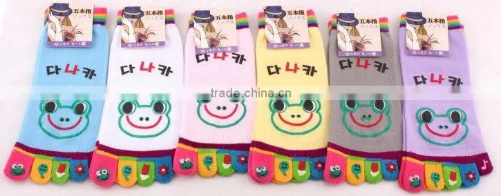 Women's five toe socks, smiling face toe socks, lovey cartoon summer toe socks