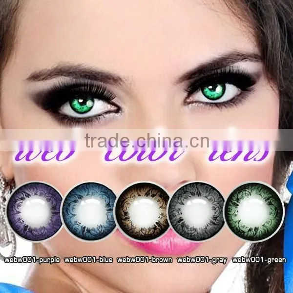 yearly disposable dolly pink contact lenses/magic eyes lenses /cheap colored contact lenses