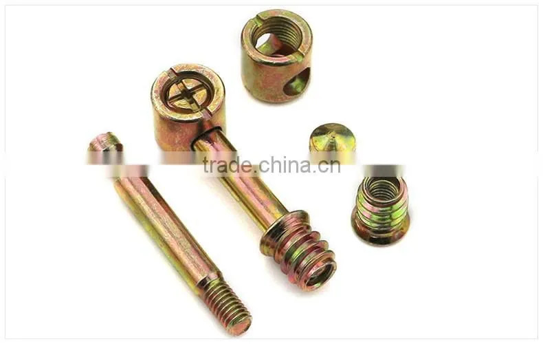 Four in One connecting fittings, furniture nuts and bolts, hammer connecting fittings