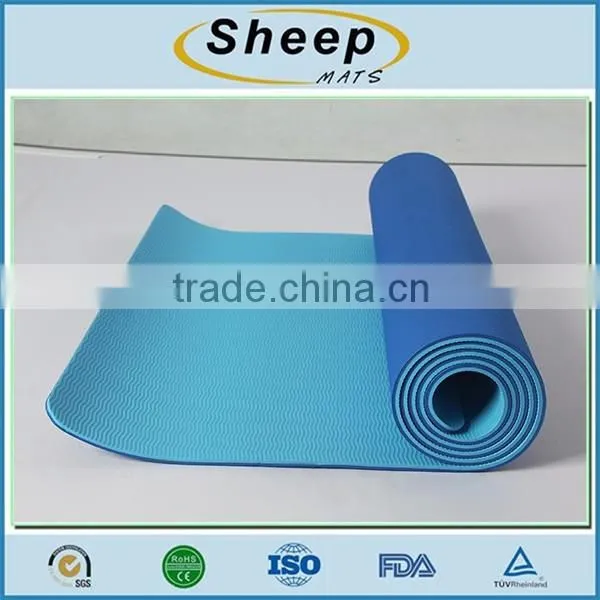 Custom embroidery logo anti slip soft gym sports mat yoga