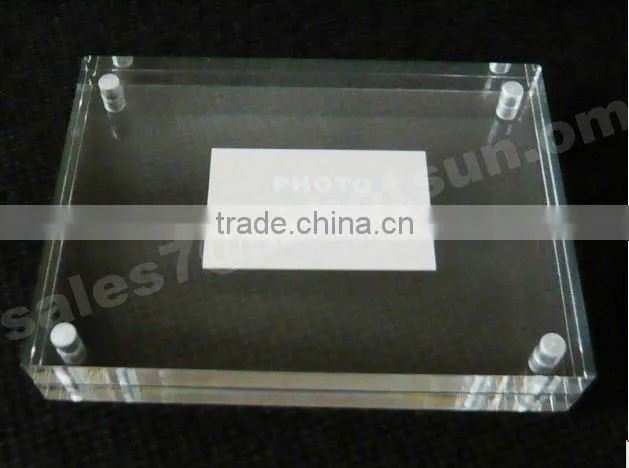 tabletop high transparent clear acrylic block photo frame for promotional gift