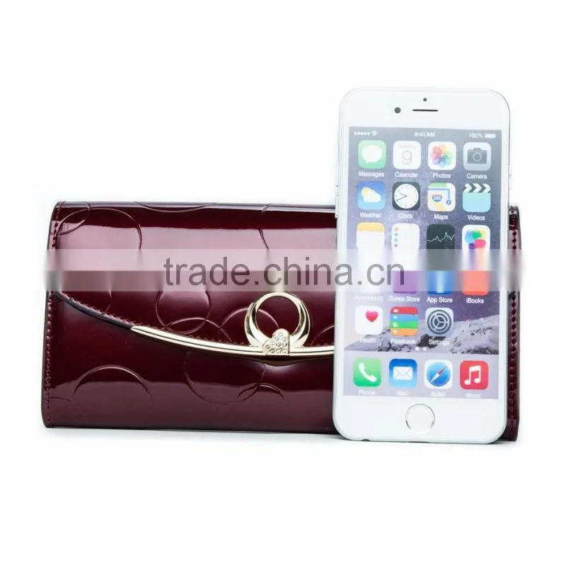 Luxury Party Hand Bag Leather Women Long Coin Purse Hand Wallet