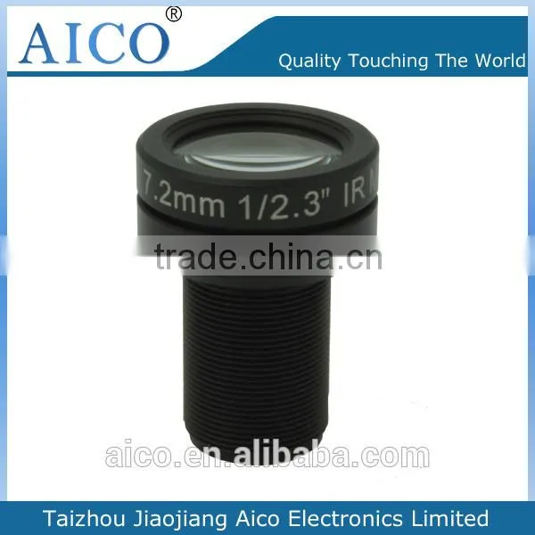 cn aico top sale camera hd fixed iris 1/2.3inch f2.4 7.2mm 8mp m12 board cctv lens night vision