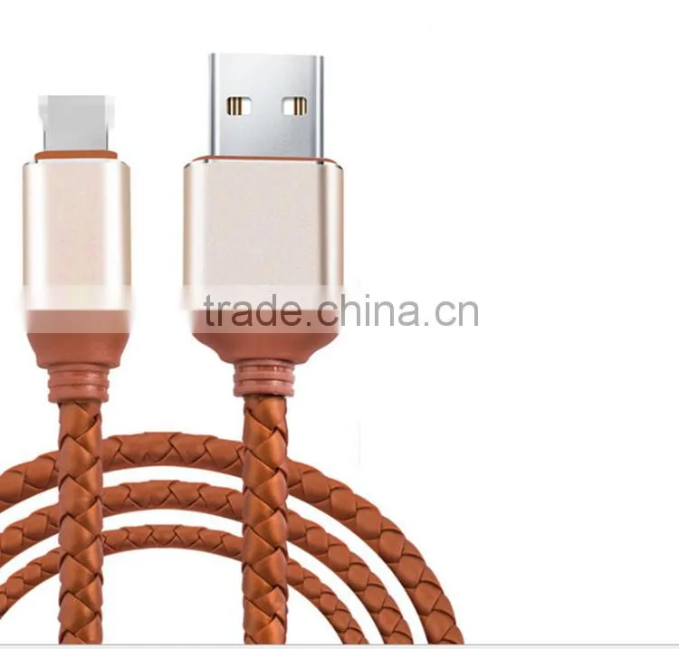 manufacturer wholesales high quality 8pin USB cable leather jacket data cable