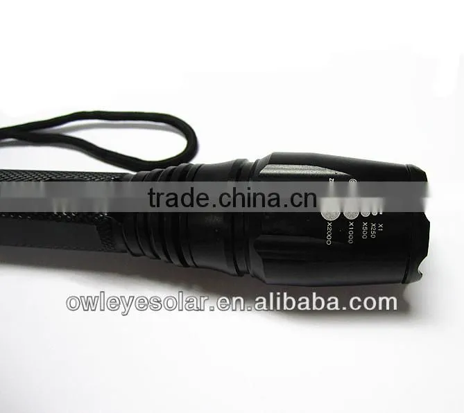 flashlight torch with 2pcs Li-ion batteries and long range