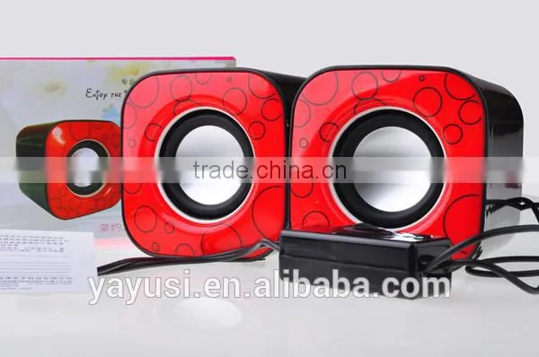 2.0 cheap usb computer speaker With Passive Vibration ,portable mini speaker box