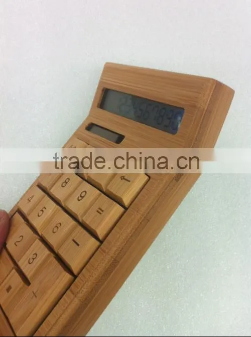Solar Charge Bamboo Calculator Wood calculator unique for christmas gift