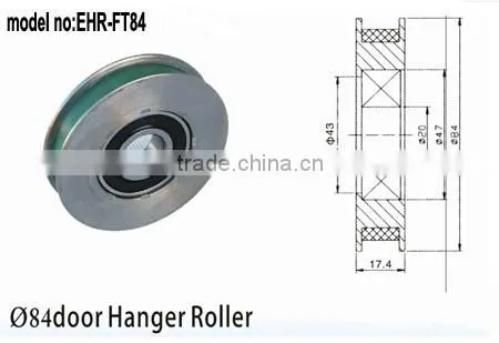Urethane rubber coat stainless steel door hanger roller for lift