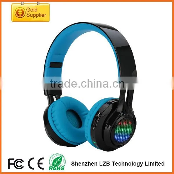 2015 OEM Brand Multi-functions LED Light Stereo Bluetooth Industrial Noise Cancelling Headphones