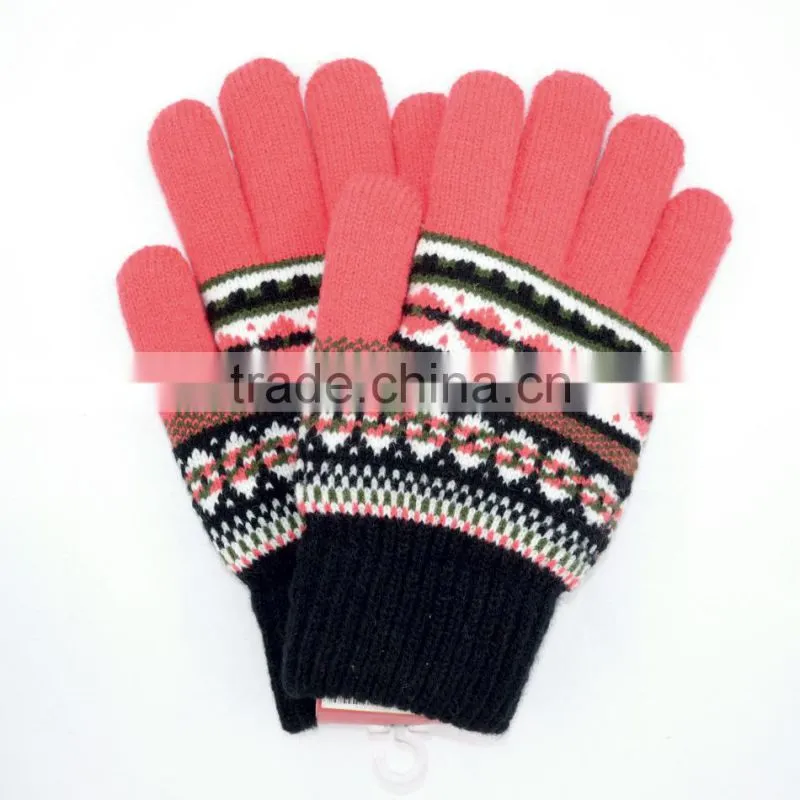 brushed warm knit gloves