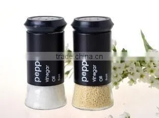 wholesale glass spice jar salt petter bottle with metal coating