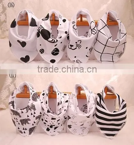 Manufacturer excelent quality cute 100% organic cotton bandana baby bib