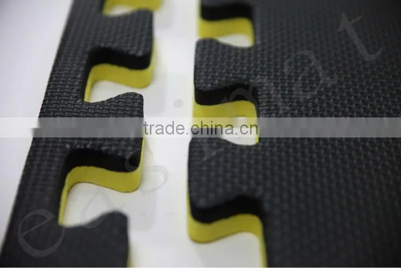 Black Yellow Martial Arts Kick Boxing Gym Mats 40mm