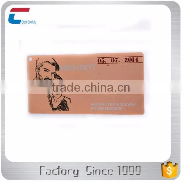 Customized engraved/etch rose gold metal business cards