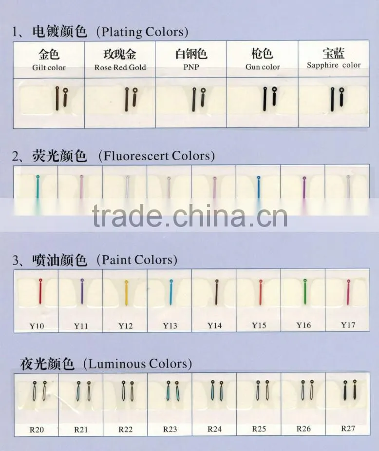 gold plating diamond cut watch hands without luminous