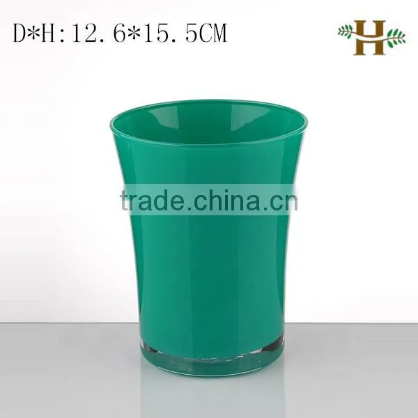 Handmade dutch small glass flower pot, colored simple home use glass vase