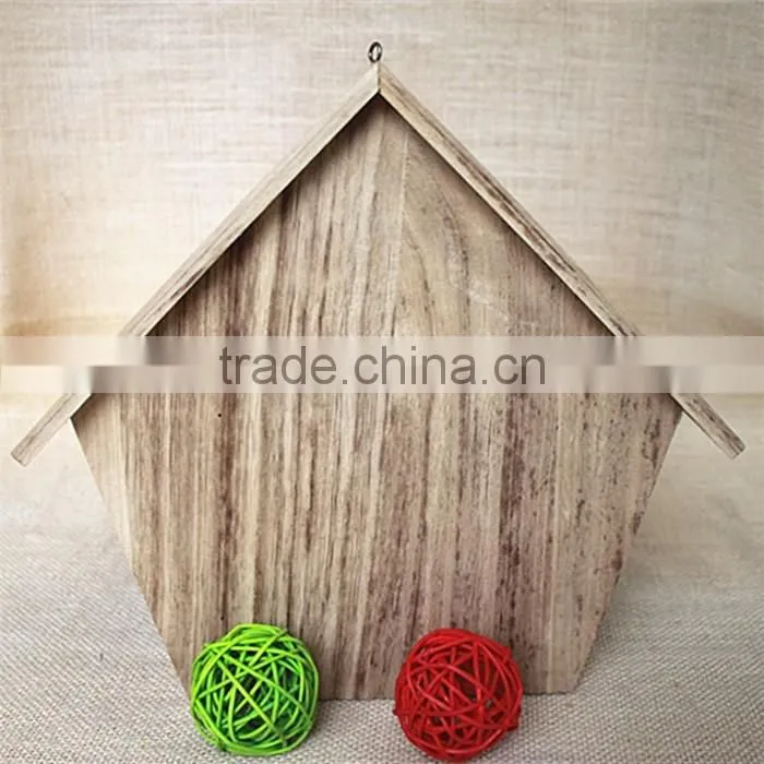 Paulownia small wooden bird houses prefabricated wood houses wood bird house with round window