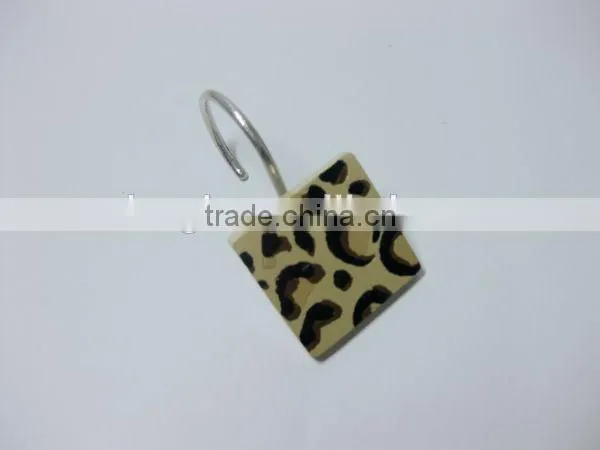 Small decorative square shower curtain hooks
