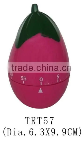 Plastic eggplant mechanical countdown kitchen timer/sound timer