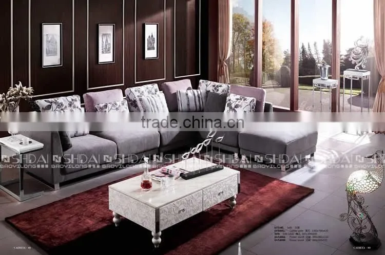 GREY L Shape FABRIC contemporary sectional sofa SET G172-RE