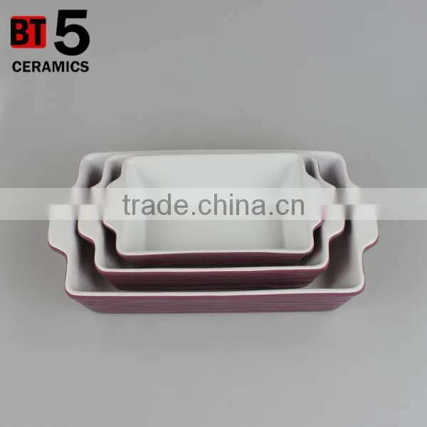 Ceramic Colorful Nice Oven Oblong Baking Tray