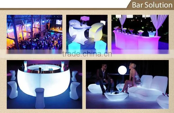 Inside golden carving pattern design solid surface, man-made plastic led bar table