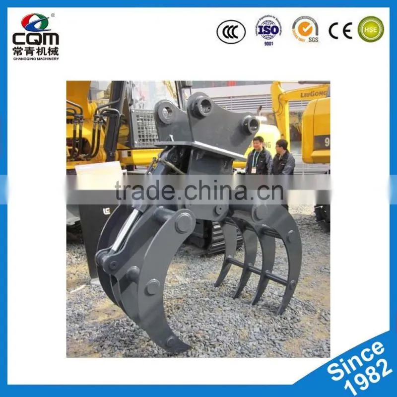 Wooden excavator rotating grab/ Grapple Stone made in china