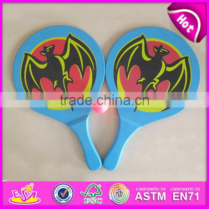 2015 Top quality wooden beach tennis racket,Outdoor Wooden Beach tennis racket,Wooden beach racket with ball wholesale W01A094