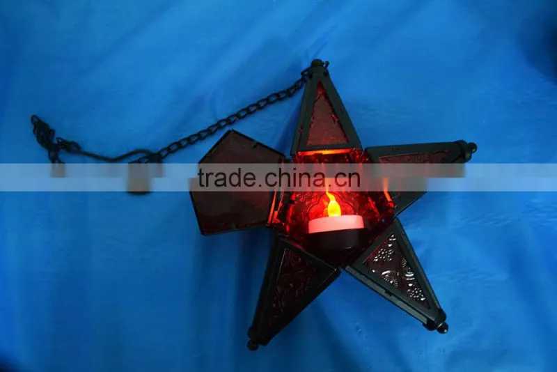 Star Glass Tea Light Candle Holder Rustick Hanging Lighting Lantern Wedding Birthday Party Decoration